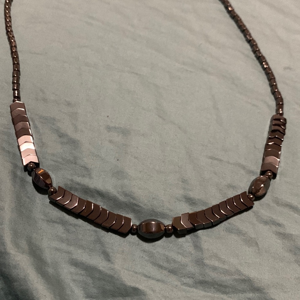 Metallic statement necklace
